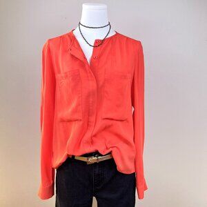 MAEVE Long Sleeve Button Up Coral Blouse